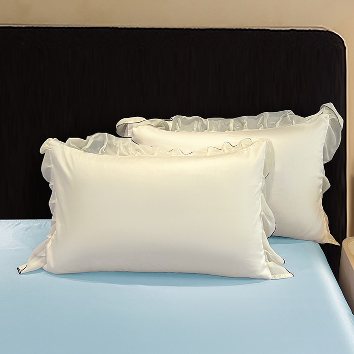 91家纺网 家纺一手货源 找家纺 梦舒羽 2025新款刺绣水洗真丝花边夏被四件套宿舍夏凉被床单枕套三件套-花韵花边款 花韵-蓝（花边款）