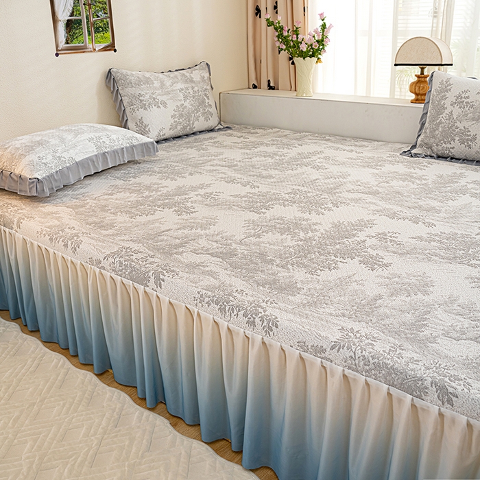 91家纺网 家纺一手货源 找家纺 冬然家纺2025新款冰豆豆榻榻米凉席 梦幻森林-灰