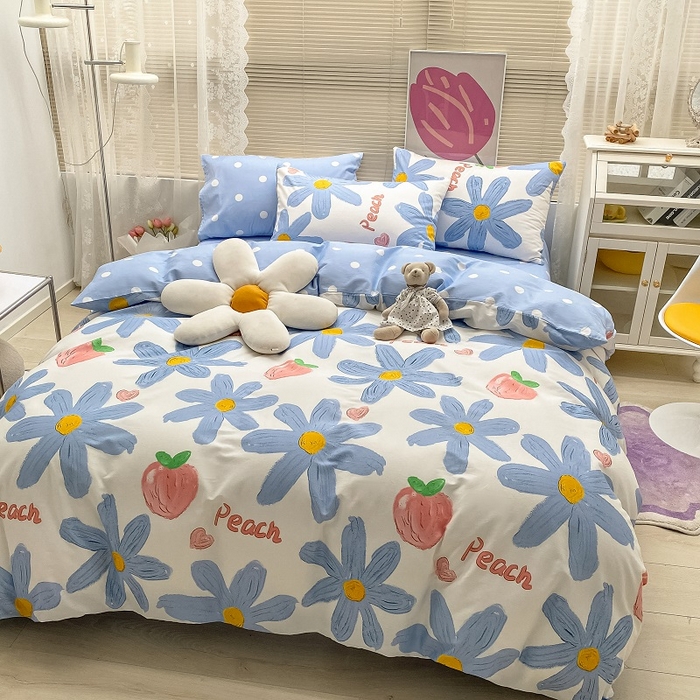 91家纺网 家纺一手货源 找家纺 吉象家纺13070全棉四件套纯棉四件套直播小清新男孩女小情调