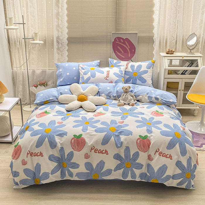 91家纺网 家纺一手货源 找家纺 吉象家纺13070全棉四件套纯棉四件套直播小清新男孩女小情调