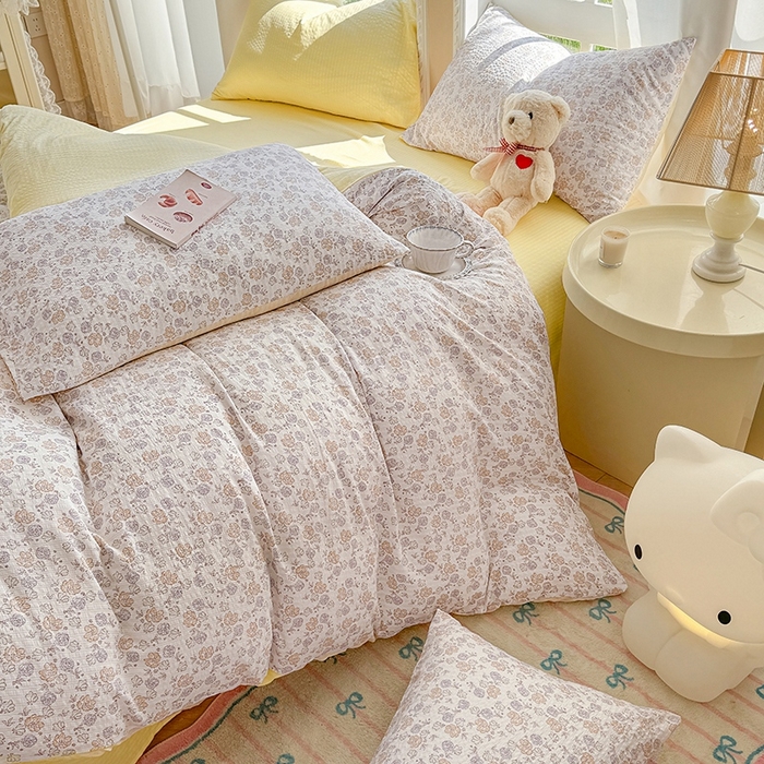 91家纺网 家纺一手货源 找家纺 壹号库 2025新款A类提花有氧彩竺绵四件套 春和