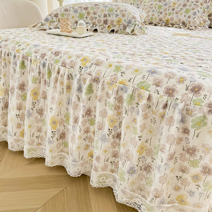 91家纺网 家纺一手货源 找家纺 宜凡家纺 2025新款糯糯棉全夹棉床笠式床裙三件套 莱茵