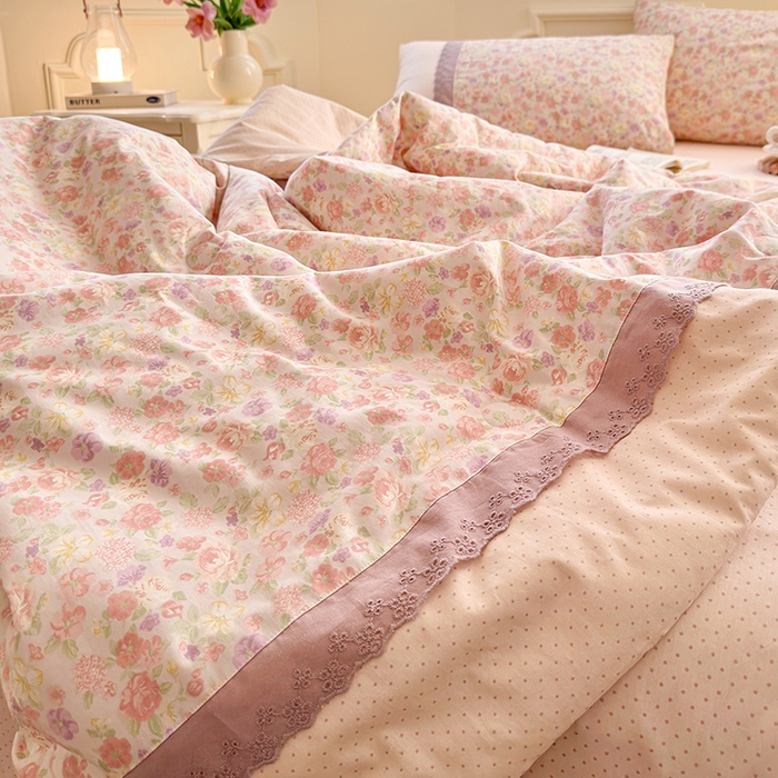 91家纺网 家纺一手货源 找家纺 安莱生活2025新款全棉纯棉小碎花刺绣花边款夏被夏凉被空调被 羽希