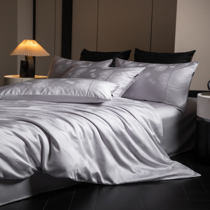 91家纺网 家纺一手货源 找家纺 安莱生活2025新款天丝棉拼接暗合工艺四件套-邂逅系列 仲夏印象