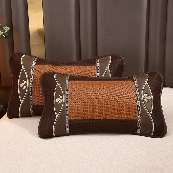 91家纺网 家纺一手货源 找家纺 （总）纽乐家纺 2025新款夏季夏凉席枕冰藤竹条竹席枕芯草席麻将凉席茶香枕头