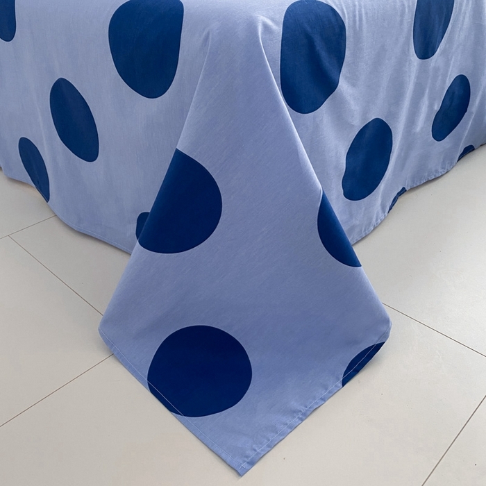 91家纺网 家纺一手货源 找家纺 吉象 2025新款大眼睛毛巾绣四件套 大眼睛-波点魅惑蓝