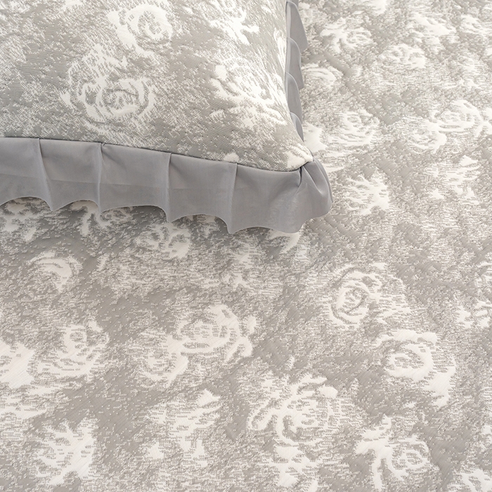 91家纺网 家纺一手货源 找家纺 冬然家纺2025新款冰豆豆榻榻米凉席 梦幻玫瑰-灰