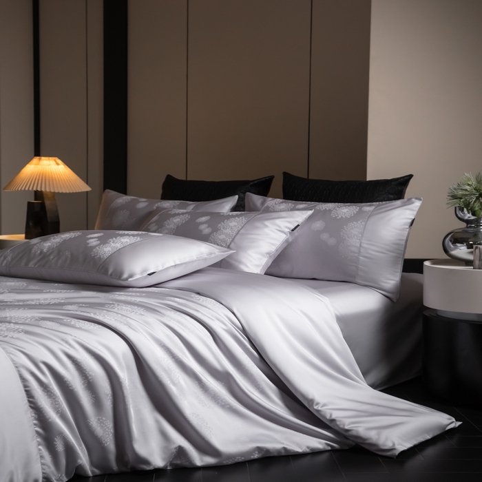 91家纺网 家纺一手货源 找家纺 安莱生活2025新款天丝棉拼接暗合工艺四件套-邂逅系列 仲夏印象