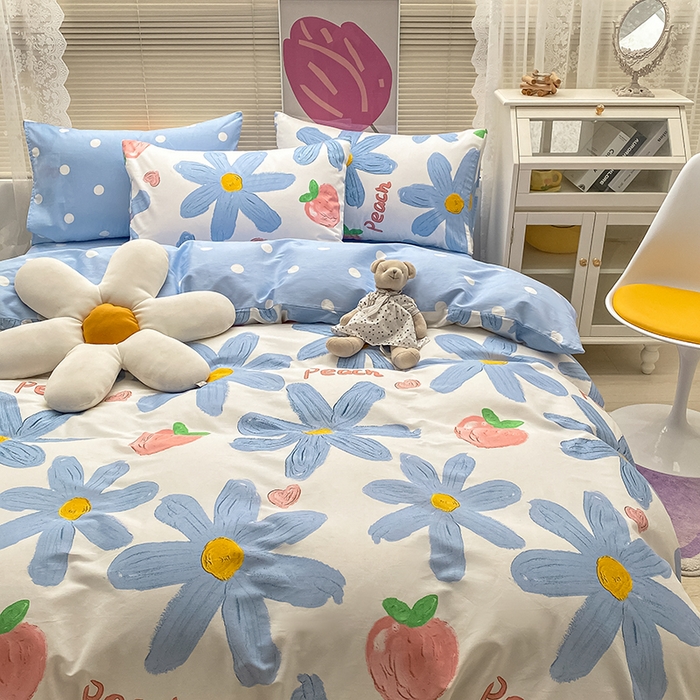 91家纺网 家纺一手货源 找家纺 吉象家纺13070全棉四件套纯棉四件套直播小清新男孩女小情调