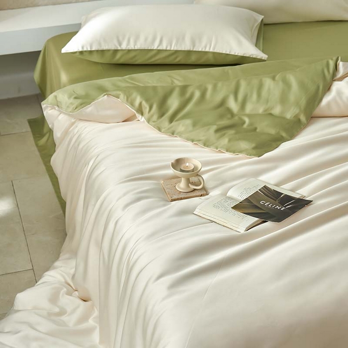 91家纺网 家纺一手货源 找家纺 （总）咏绒家纺工厂店 2025新款60支奥地利兰精天丝纯色天丝棉四件套