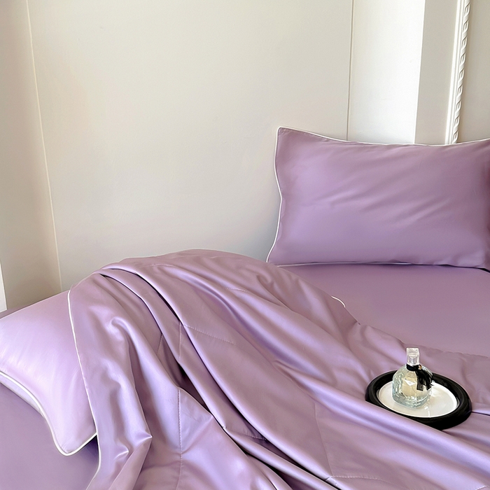 91家纺网 家纺一手货源 找家纺 百寐 2025新款60S兰精天丝夏被系列 芝兰紫