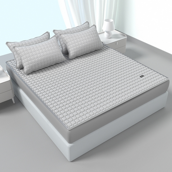 91家纺网 家纺一手货源 找家纺 （总）简一 2025新款无印风方块乳胶凉席系列-床笠款