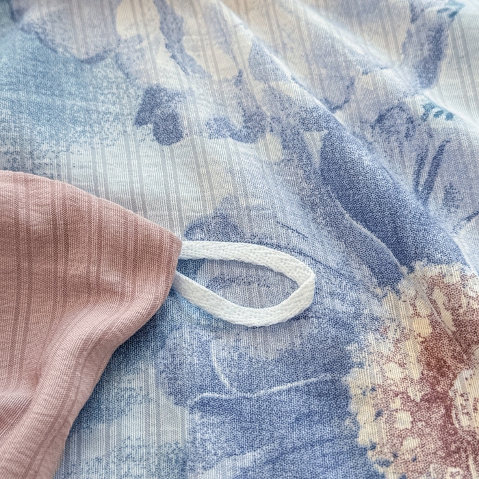 91家纺网 家纺一手货源 找家纺 壹号库 2025新款A类提花有氧彩竺绵四件套 水墨兰花