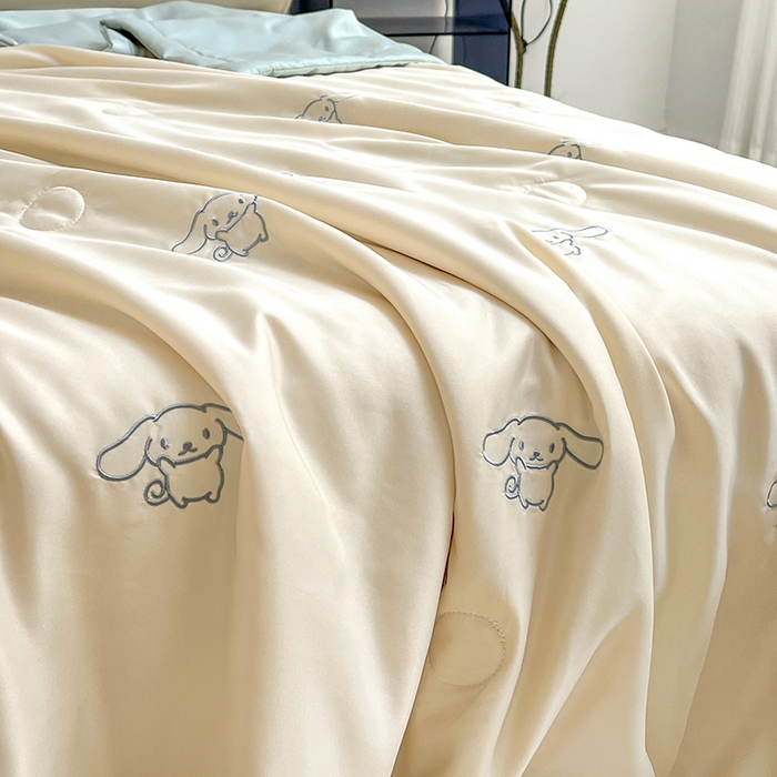 91家纺网 家纺一手货源 找家纺 （总）妖妖家纺 2025春夏新款水洗冰丝绣花夏被夏凉被空调被四件套