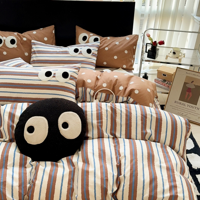 91家纺网 家纺一手货源 找家纺 吉象 2025新款大眼睛毛巾绣四件套 大眼睛-摩登米兰