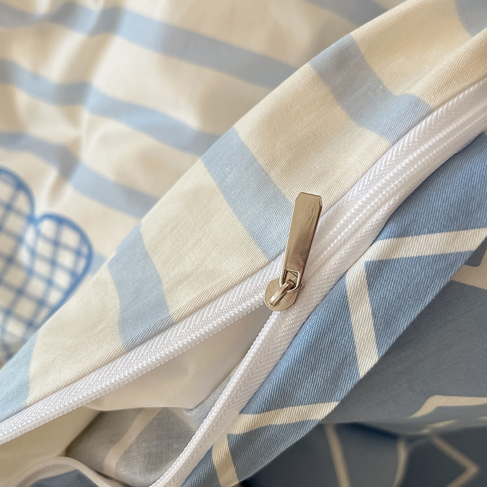 91家纺网 家纺一手货源 找家纺 吉象家纺13070全棉四件套纯棉四件套直播小清新男孩女奔跑兔