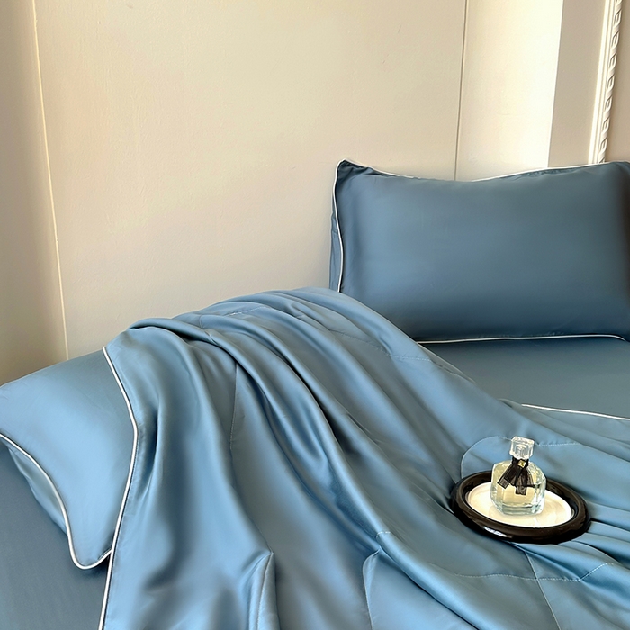 91家纺网 家纺一手货源 找家纺 百寐 2025新款60S兰精天丝夏被系列 管兰+碳灰