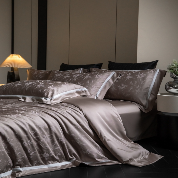 91家纺网 家纺一手货源 找家纺 安莱生活2025新款天丝棉拼接暗合工艺四件套-邂逅系列 雨沫风铃