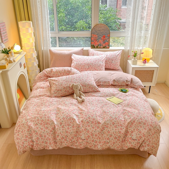 91家纺网 家纺一手货源 找家纺 吉象家纺13070全棉四件套纯棉四件套直播小清新男孩女心动