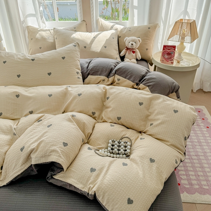 91家纺网 家纺一手货源 找家纺 壹号库 2025新款A类提花有氧彩竺绵四件套 莫里