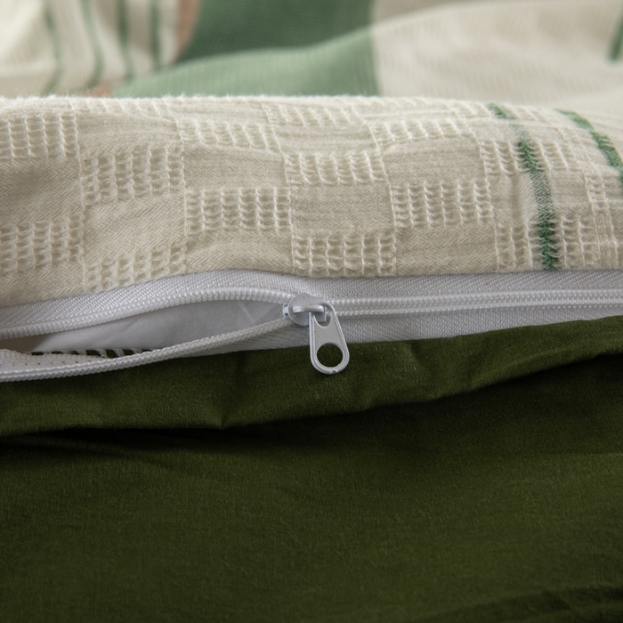 91家纺网 家纺一手货源 找家纺 （总）简宜家居（朝初家纺） 2025新款华夫纯棉格色织提花四件套