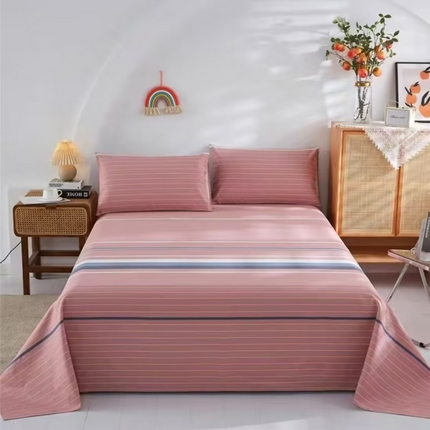 91家纺网 家纺一手货源 找家纺 （总）韩后2025新款粗布印花床单枕套三件套老粗布凉席三件套