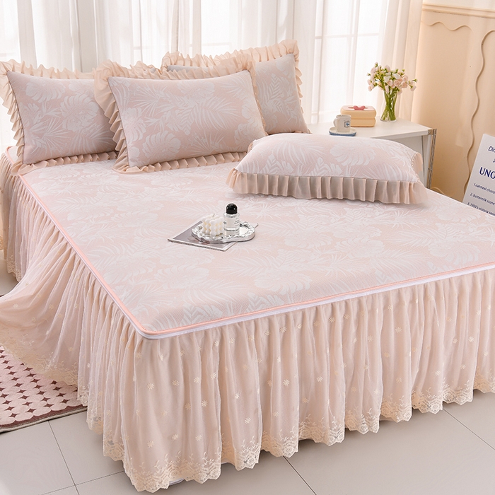 91家纺网 家纺一手货源 找家纺 （总）家之硕家纺 2025春夏新款凉感提花凉席三件套-夏日清凉系列