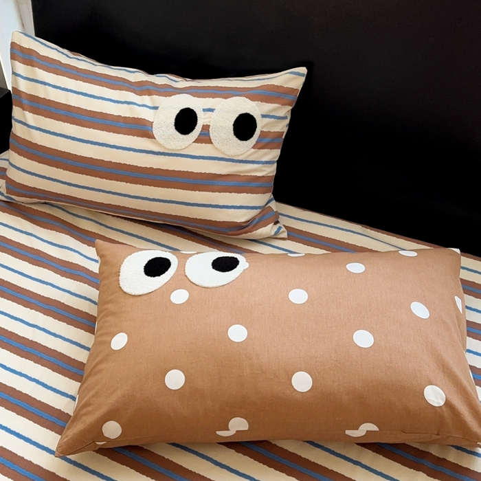 91家纺网 家纺一手货源 找家纺 吉象 2025新款大眼睛毛巾绣四件套 大眼睛-摩登米兰