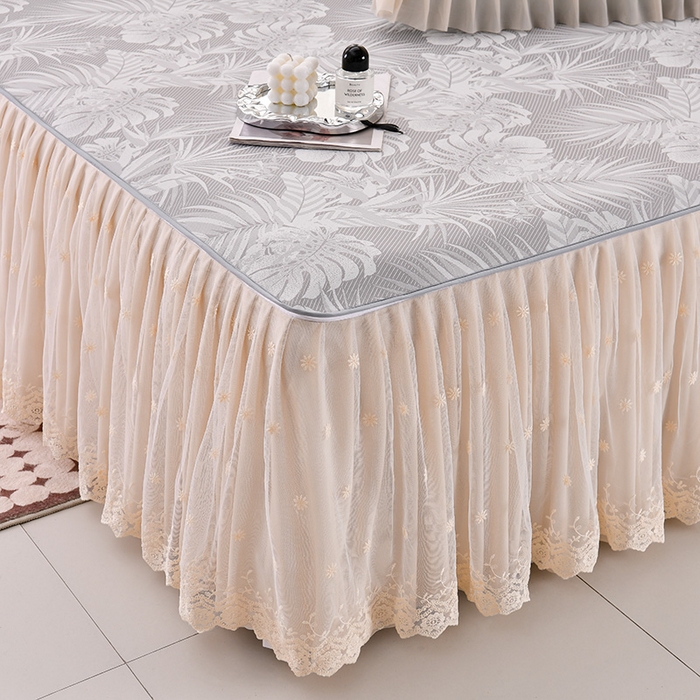 91家纺网 家纺一手货源 找家纺 家之硕家纺 2025春夏新款凉感提花凉席三件套-夏日清凉系列 夏日清凉---浅灰