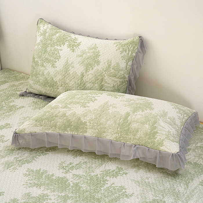 91家纺网 家纺一手货源 找家纺 冬然家纺2025新款冰豆豆榻榻米凉席 梦幻森林-绿