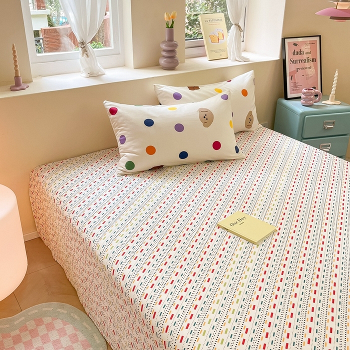 91家纺网 家纺一手货源 找家纺 吉象家纺13070全棉四件套纯棉四件套直播小清新男孩女炫彩狗