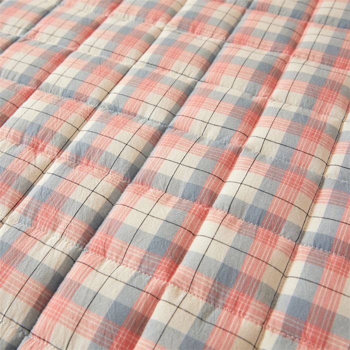 91家纺网 家纺一手货源 找家纺 伊人坊2025新款全棉色织水洗棉六面全包床笠床垫保护套无印风 单层床围-贝拉粉