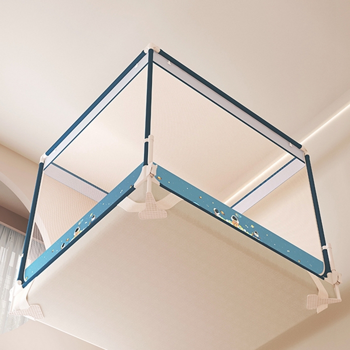 91家纺网 家纺一手货源 找家纺 迪凡保罗蚊帐 2025新款2508围栏级防摔数码印花坐床蚊帐 深灰