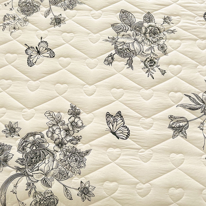 91家纺网 家纺一手货源 找家纺 宜凡家纺 2025新款糯糯棉全夹棉床笠式床裙三件套 春风舞动