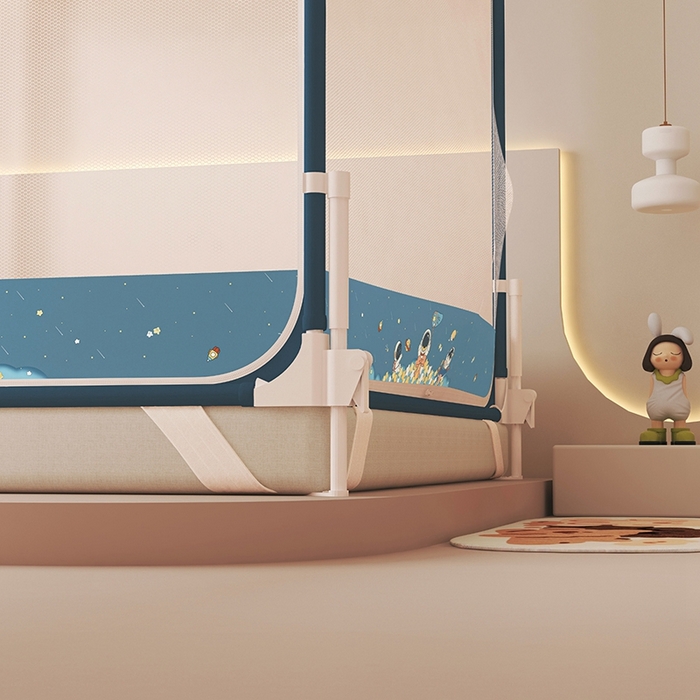 91家纺网 家纺一手货源 找家纺 迪凡保罗蚊帐 2025新款2508围栏级防摔数码印花坐床蚊帐 深灰