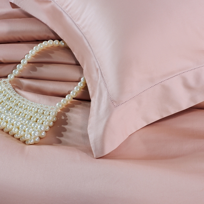 91家纺网 家纺一手货源 找家纺 淼铭家纺 2025新款双股长绒棉四件套-凯瑟系列 凯瑟-云锦粉