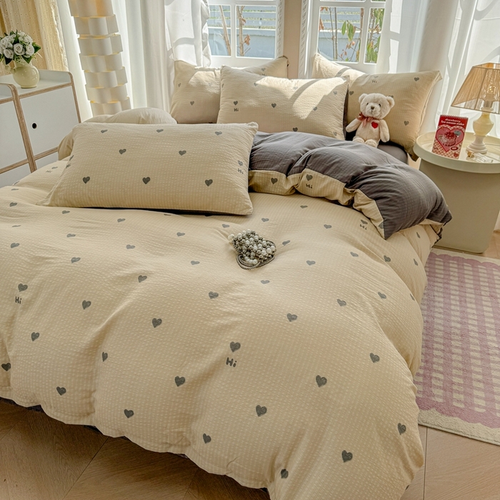 91家纺网 家纺一手货源 找家纺 壹号库 2025新款A类提花有氧彩竺绵四件套 莫里