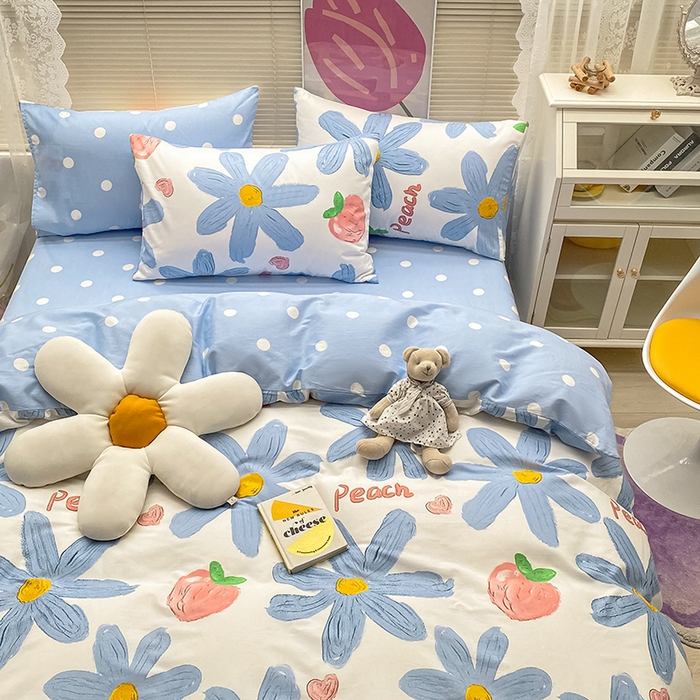 91家纺网 家纺一手货源 找家纺 吉象家纺13070全棉四件套纯棉四件套直播小清新男孩女小情调