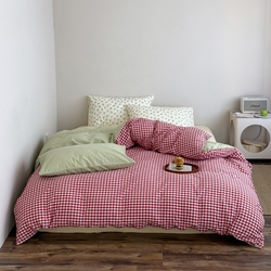 91家纺网 家纺一手货源 找家纺 （总）艾沁2025新款全棉色织水洗棉西瓜色撞色四件套,西瓜派对（枕套红格+黄色）,西瓜派对（枕套红格+绿色）,西瓜派对（枕套绿色+黄色）,西瓜派对（枕套樱桃一对）