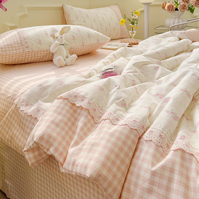 91家纺网 家纺一手货源 找家纺 安莱生活2025新款全棉纯棉小碎花刺绣花边款夏被夏凉被空调被 可夏