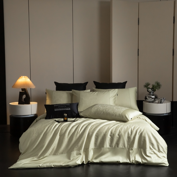 91家纺网 家纺一手货源 找家纺 （总）安莱生活2025新款天丝棉拼接暗合工艺四件套-邂逅系列