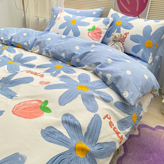 91家纺网 家纺一手货源 找家纺 吉象家纺13070全棉四件套纯棉四件套直播小清新男孩女小情调