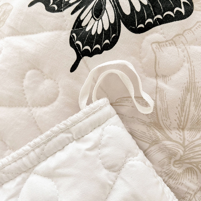 91家纺网 家纺一手货源 找家纺 宜凡家纺 2025新款糯糯棉全夹棉床笠式床裙四件套 梦幻蝴蝶