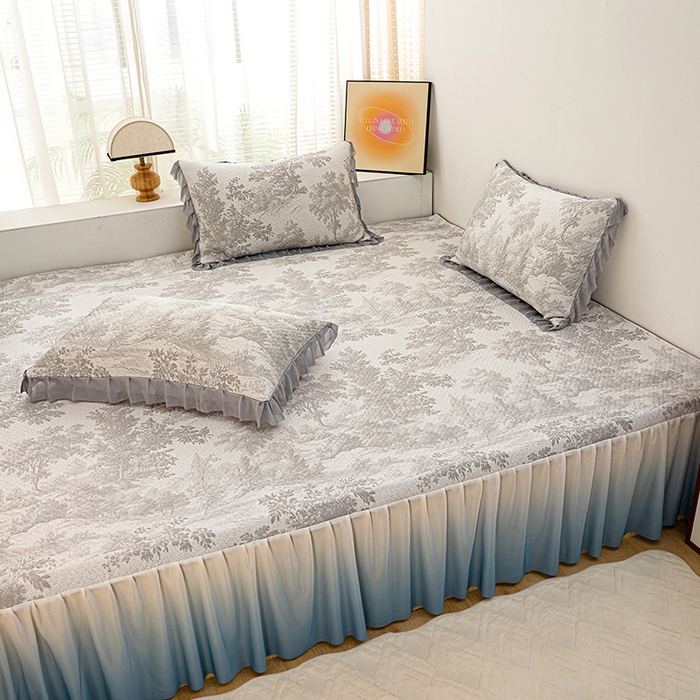 91家纺网 家纺一手货源 找家纺 冬然家纺2025新款冰豆豆榻榻米凉席 梦幻森林-灰