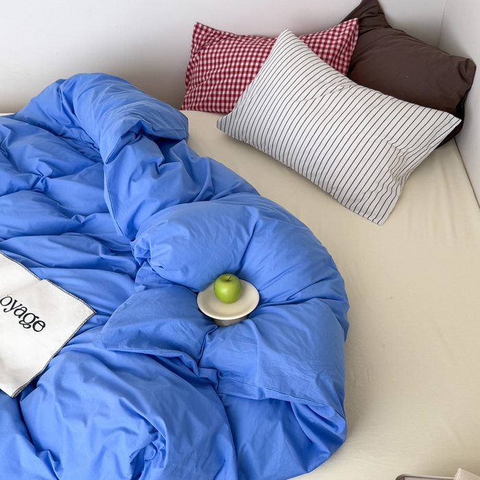 91家纺网 家纺一手货源 找家纺 （总）艾沁2025新款全棉水洗棉撞色混搭四件套