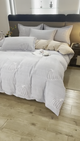 91家纺网 家纺一手货源 找家纺 雲归梦 2025新款纯棉加厚磨毛多规格磨毛四件套 缤纷果园