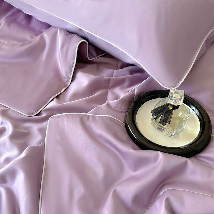 91家纺网 家纺一手货源 找家纺 百寐 2025新款60S兰精天丝夏被系列 芝兰紫