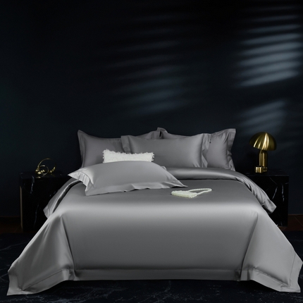 淼铭家纺 2025新款双股长绒棉四件套-凯瑟系列 凯瑟-绅士灰