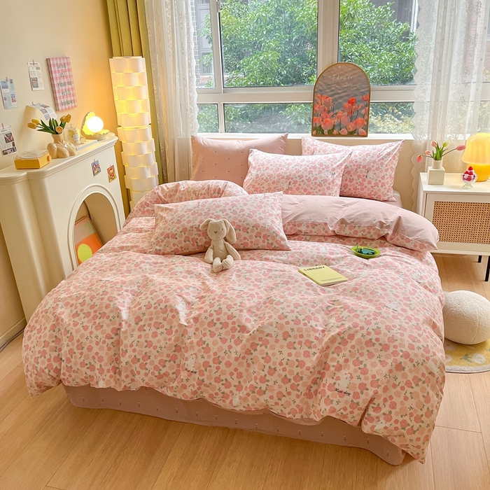 91家纺网 家纺一手货源 找家纺 吉象家纺13070全棉四件套纯棉四件套直播小清新男孩女心动