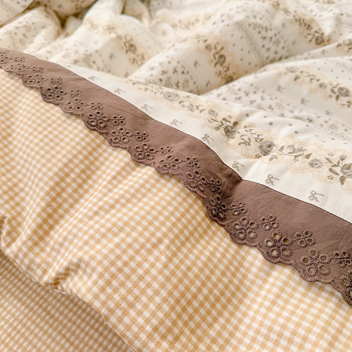 91家纺网 家纺一手货源 找家纺 安莱生活2025新款全棉纯棉小碎花刺绣花边款夏被夏凉被空调被 沁伊